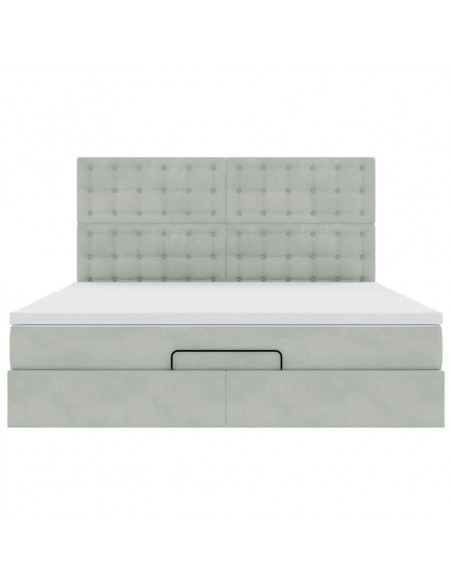 Struttura Letto Pouf con Materassi 180x200 cm Velluto