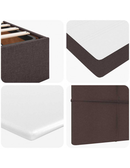 Struttura Letto Pouf con Materasso 140x200 cm in Tessuto