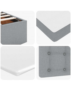 Struttura Letto Pouf con Materasso 140x200 cm in Tessuto