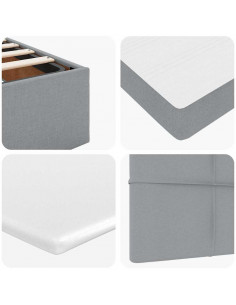 Struttura Letto Pouf con Materasso 140x200 cm in Tessuto