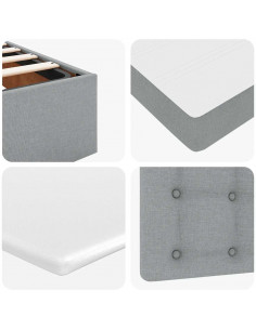 Struttura Letto Pouf con Materasso 140x200 cm in Tessuto