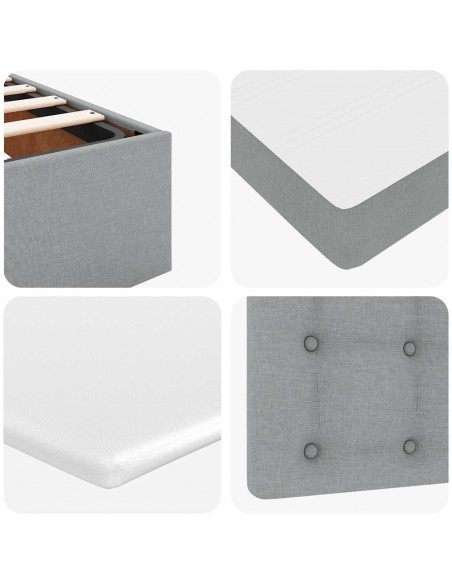 Struttura Letto Pouf con Materasso 140x200 cm in Tessuto