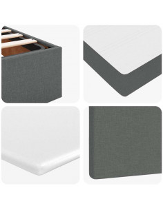 Struttura Letto Pouf con Materasso 140x200 cm in Tessuto