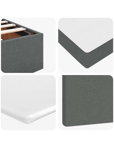 Struttura Letto Pouf con Materasso 140x200 cm in Tessuto