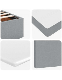 Struttura Letto Pouf con Materasso 140x200 cm in Tessuto