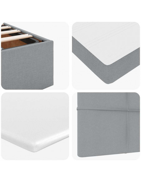 Struttura Letto Pouf con Materasso 140x200 cm in Tessuto
