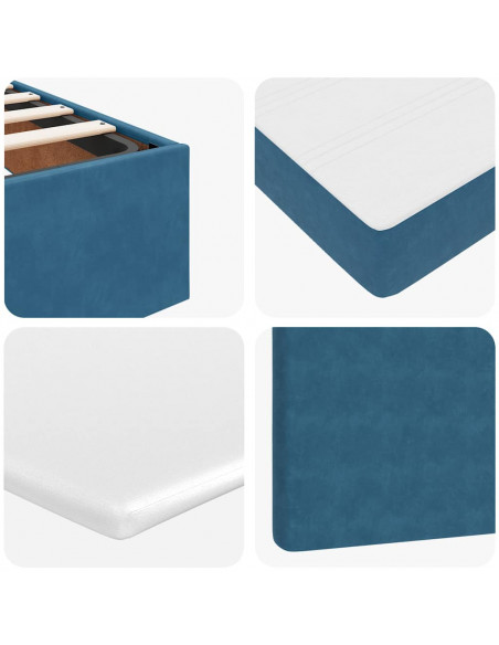 Struttura Letto Pouf con Materasso 160x200 cm in Velluto