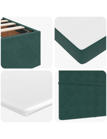 Struttura Letto Pouf con Materasso 160x200 cm in Velluto