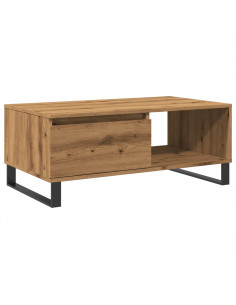Tavolino da Salotto Rovere Artigianale 90x50x36,5 cm Truciolato 2