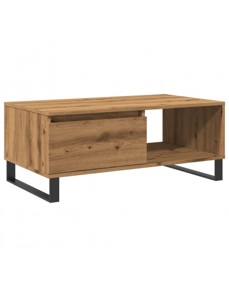 Tavolino da Salotto Rovere Artigianale 90x50x36,5 cm Truciolato