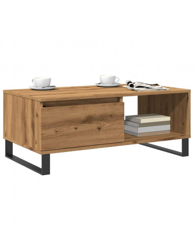 Tavolino da Salotto Rovere Artigianale 90x50x36,5 cm Truciolato