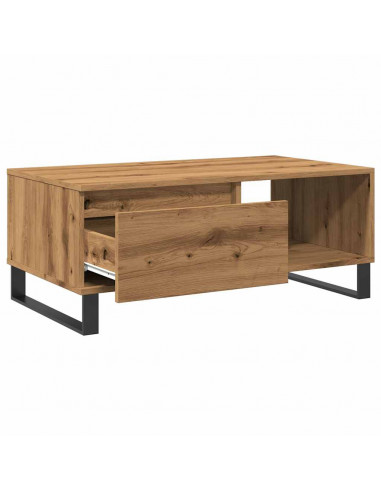 Tavolino da Salotto Rovere Artigianale 90x50x36,5 cm Truciolato