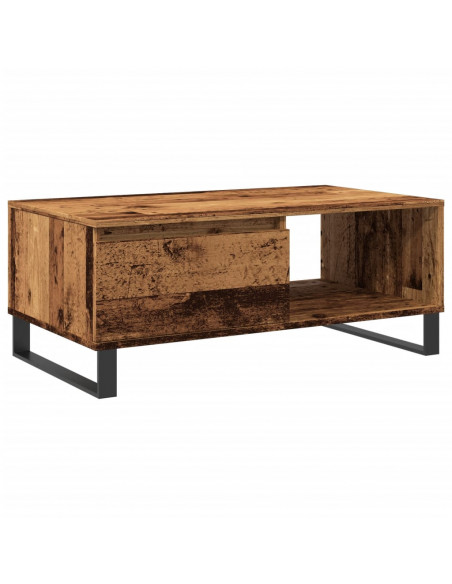 Tavolino da Salotto Legno Antico 90x50x36,5 cm in Truciolato