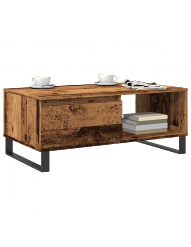 Tavolino da Salotto Legno Antico 90x50x36,5 cm in Truciolato