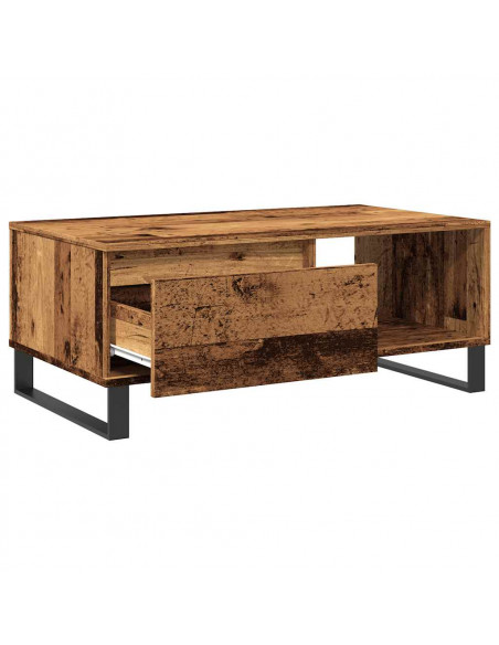 Tavolino da Salotto Legno Antico 90x50x36,5 cm in Truciolato