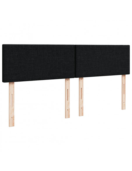 Struttura Letto Pouf con Materasso Nero 140x200 cm in Tessuto