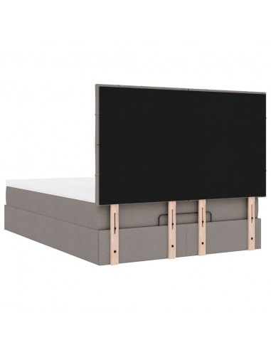 Struttura Letto Pouf con Materasso Tortora 140x200cm in Tessuto