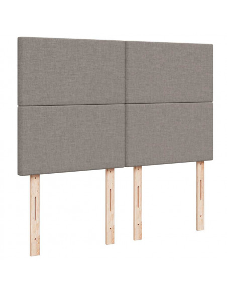 Struttura Letto Pouf con Materasso Tortora 140x200cm in Tessuto
