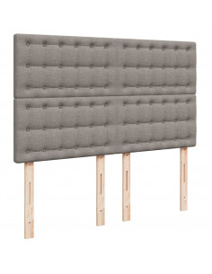 Struttura Letto Pouf con Materasso Tortora 140x200cm in Tessuto 2