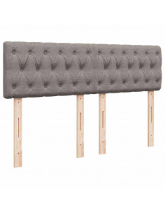 Struttura Letto Pouf con Materasso Tortora 140x200cm in Tessuto 2