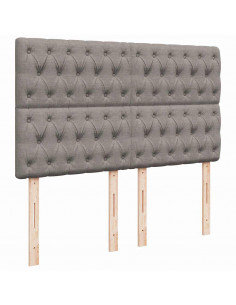 Struttura Letto Pouf con Materasso Tortora 140x200cm in Tessuto 2