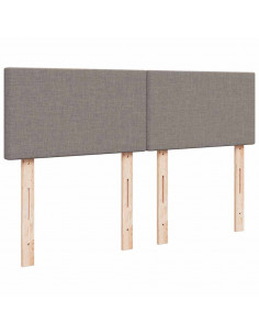 Struttura Letto Pouf con Materasso Tortora 140x200cm in Tessuto 2