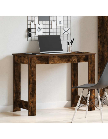 Scrivania Rovere Fumo 100x45x75 cm in Legno Multistrato