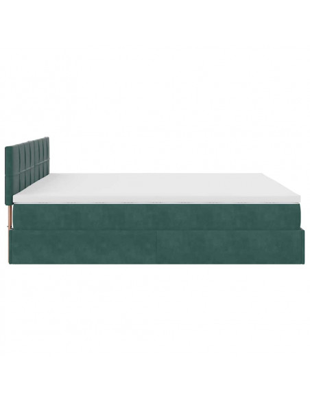Struttura Letto Pouf con Materasso 160x200 cm in Velluto