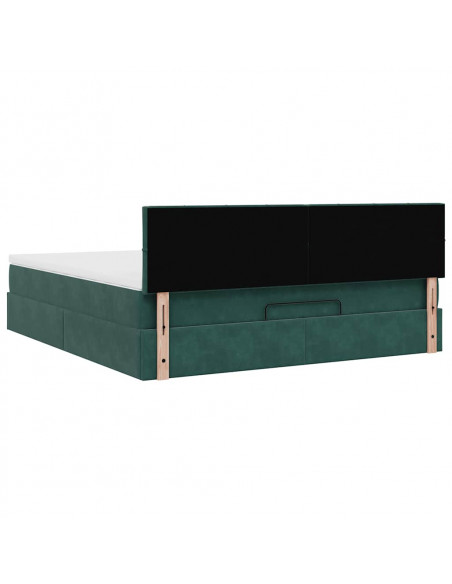 Struttura Letto Pouf con Materasso 160x200 cm in Velluto