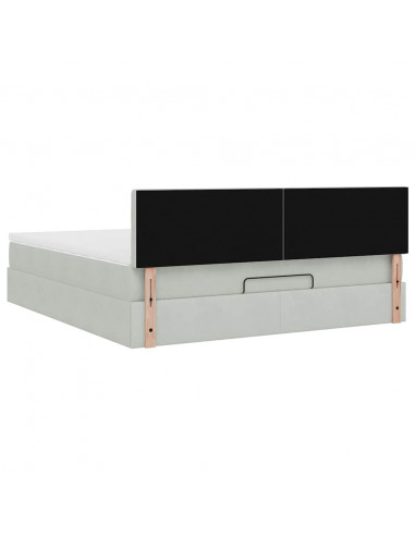 Struttura Letto Pouf con Materasso 180x200 cm in Velluto