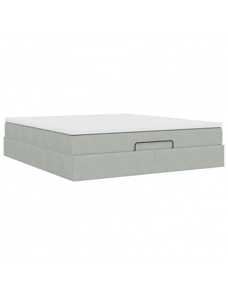 Struttura Letto Pouf con Materasso 180x200 cm in Velluto