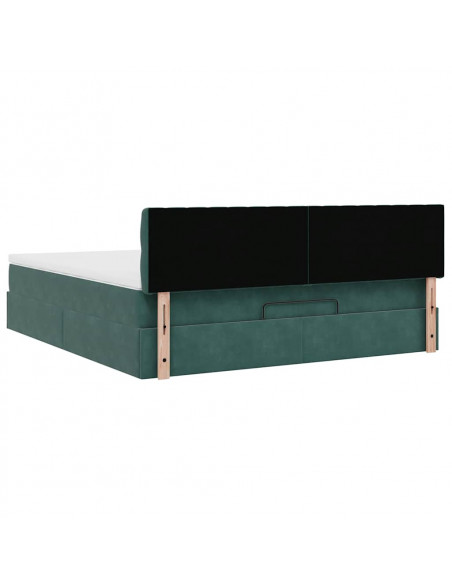 Struttura Letto Pouf con Materasso 160x200 cm in Velluto