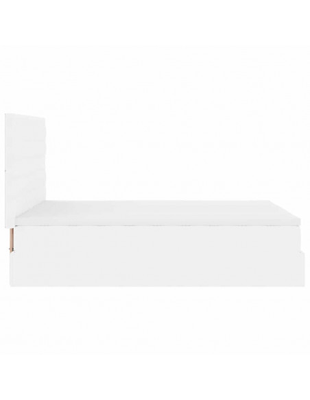 Struttura Letto Pouf con Materasso Bianco 140x200 cm Similpelle