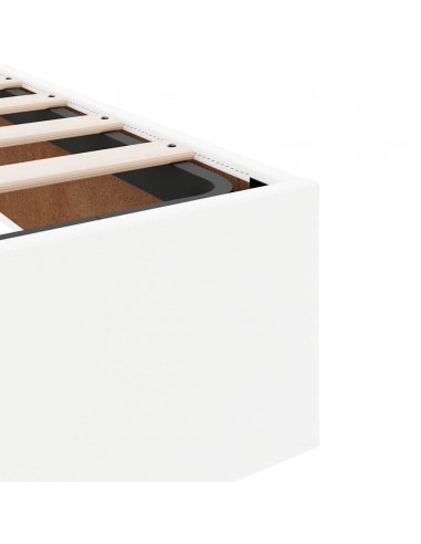 Struttura Letto Pouf con Materasso Bianco 140x200 cm Similpelle