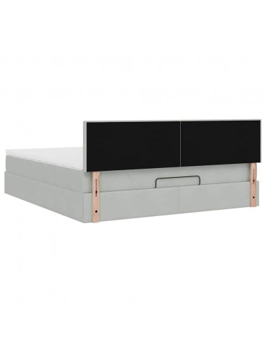 Struttura Letto Pouf con Materasso 180x200 cm in Velluto