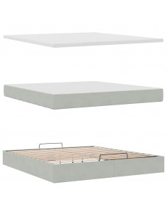 Struttura Letto Pouf con Materasso 180x200 cm in Velluto 2