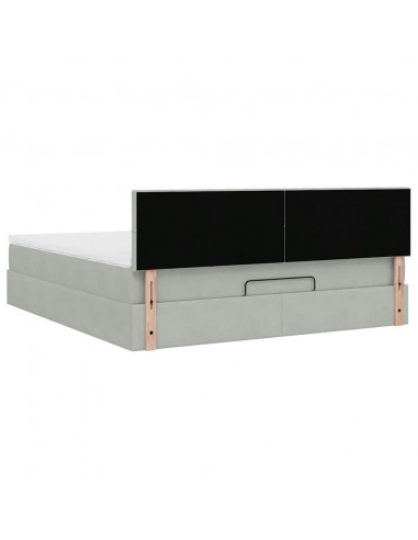 Struttura Letto Pouf con Materasso 180x200 cm in Velluto