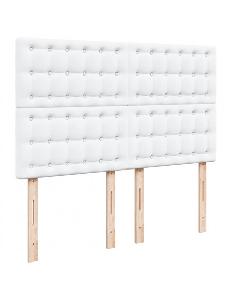 Struttura Letto Pouf con Materasso Bianco 140x200 cm Similpelle
