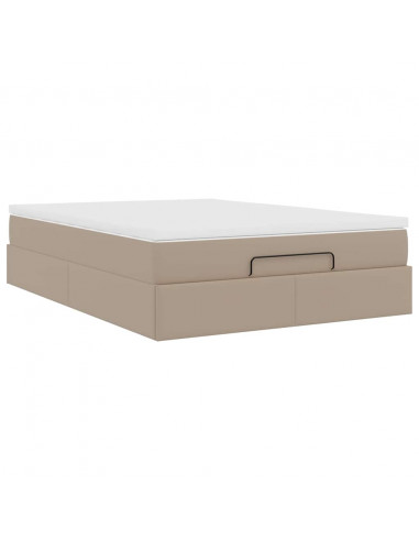 Struttura Letto Pouf con Materasso 140x200 cm Similpelle