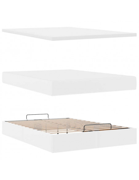 Struttura Letto Pouf con Materasso 140x200 cm Similpelle