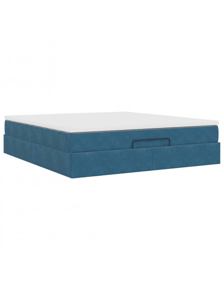 Struttura Letto Pouf con Materasso 160x200 cm in Velluto