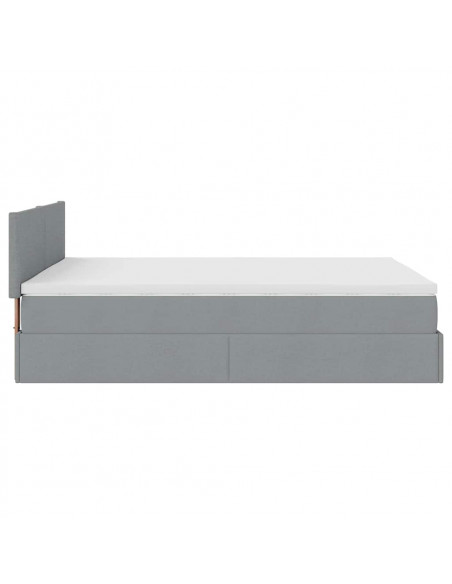 Struttura Letto Pouf con Materasso 140x200 cm in Tessuto