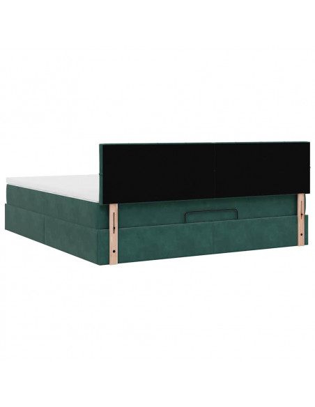 Struttura Letto Pouf con Materasso 160x200 cm in Velluto