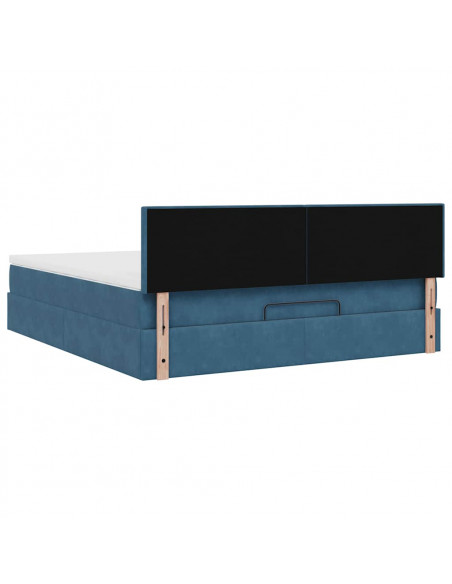 Struttura Letto Pouf con Materasso 160x200 cm in Velluto