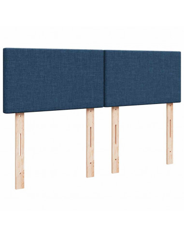 Struttura Letto Pouf con Materasso Blu 140x200cm in Tessuto