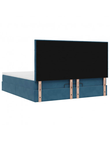 Struttura Letto Pouf con Materassi 160x200 cm Velluto