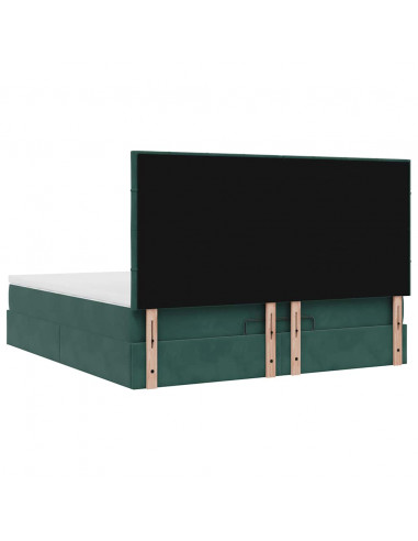 Struttura Letto Pouf con Materassi 160x200 cm Velluto