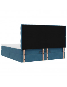 Struttura Letto Pouf con Materassi 160x200 cm Velluto 2