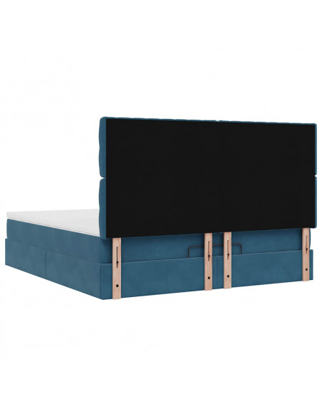 Struttura Letto Pouf con Materassi 160x200 cm Velluto