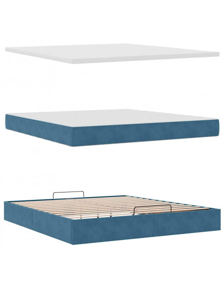 Struttura Letto Pouf con Materassi 160x200 cm Velluto